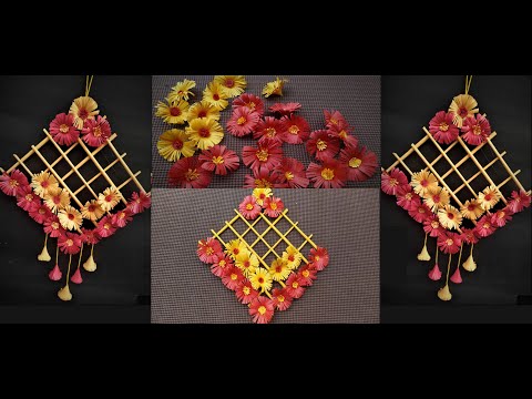 Wall Hanging using paper flowers | Beautiful Flower wall hanging | Festival Decoration