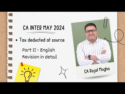 TDS English CA Inter Sep 2024/ Jan 2025 - Income Tax | Part 2
