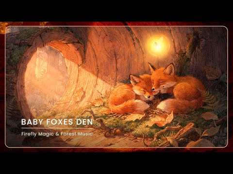 Cozy Baby Foxes Sleeping in Forest Log 🦊✨ Lofi & Nature Sounds for Study, Sleep & Relaxation