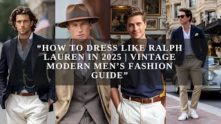 How to Dress Like Ralph Lauren in 2025 | Vintage Modern Men’s Fashion Guide