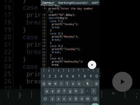 Find a day by entering the number of a day 🙂#cprograming