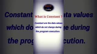 What is Constant in C || Legend Coding #programmingclass #computerscience #advancedprogramming