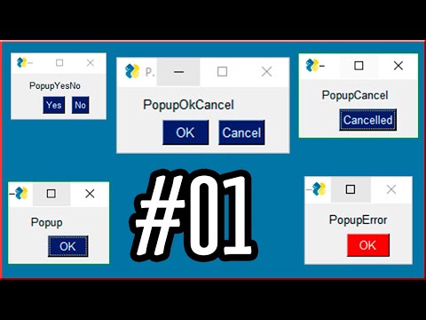 Python PySimpleGUI - popups Tutorial #01