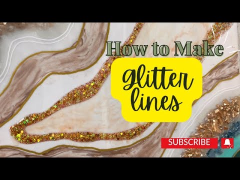 How to add glitter lines to your resin artwork #resintutorial #resingeode #resindiy #epoxy