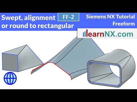 Siemens NX tutorial | Swept, from round to rectangular with alignment