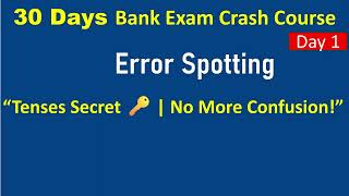 Bank Exam English Crash Course | Tenses & Error Spotting Made Easy | Tamil Explanation📝 Description