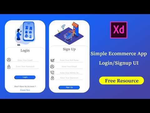 Ecommerce Login Screen UI Design || Adobe XD Tutorial with Free Resource