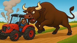 The Red Tractor and the Wrath of the Giant Buffalo – What Made It So Angry? | Farm Work