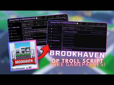 Brookhaven Troll Script CHAOS Hub Unlock Premium Gamepass I Keyless I Pastebin💯