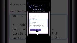 Empower Your Math Journey with Weopi AI Problem Solver!🤩#website #AItutorials #weopi #freeai #ai