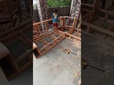 Customized Corner Sofa Frame #furniture #sofa #wooden #diy #sofaset #cushions
