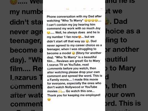 Please go and watch “Who To Marry” so I can buy a Private Jet for my Dad 😅😅