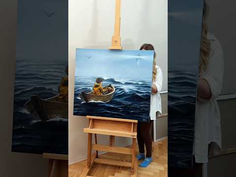 Varnishing “Light on the Horizon” #oilpainting #art #painting #artist #varnishing #artistic #artwork