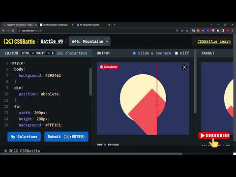 Learn css by practicing | css battle challenge #46 mountain