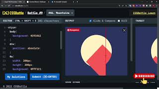 Learn css by practicing | css battle challenge #46 mountain