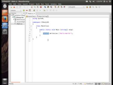 C Sharp on Ubuntu MonoDevelop Video 1