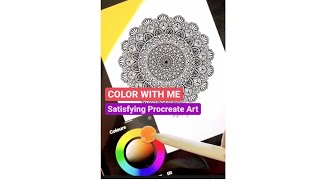 Mandala Coloring Video | #shorts #reels | Procreate Art | Ipad Art | Satisfying Art Challenge