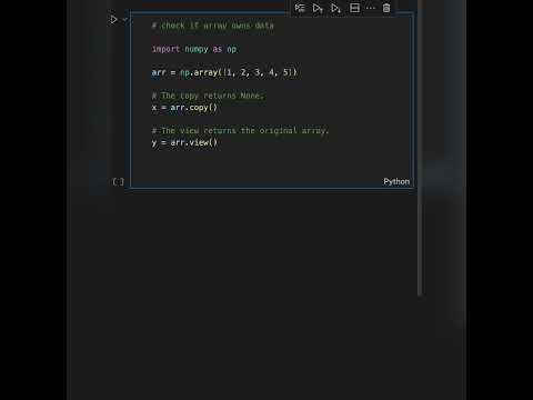 basics of numpy check if array owns data #shorts #python #numpy