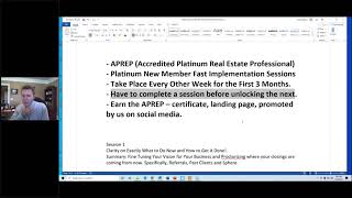 Platinum FAST IMPLEMENTATION SESSIONS for APREP Todd Walters