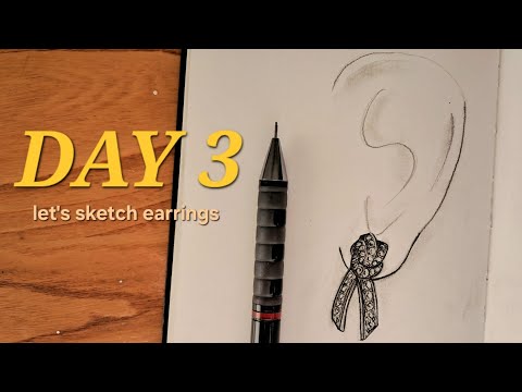 Day 3 : How to draw unique earrings in step by step
