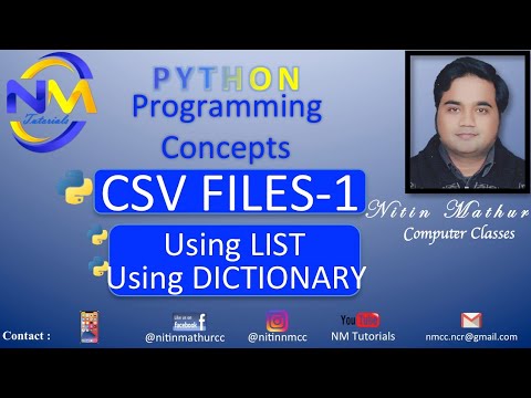 CSV Files Part-1 | CS | IP Class 12th | CSV Using List | CSV Using Dictionary |