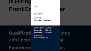 Doodleblue is hiring FrontEnd Developer - Simplified jobs
