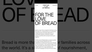 FOR THE LOVE OF BREAD