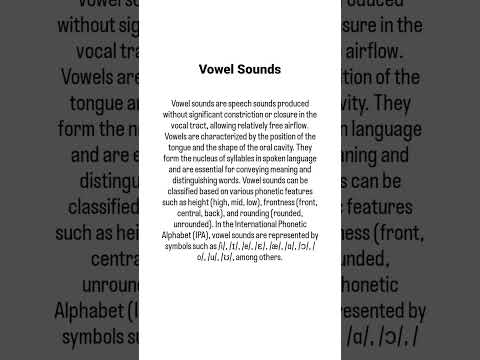 Vowels in linguistics. #linguistics #english #vowels #grammar #phonology