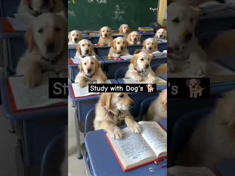 Dog's school of Study 😂 #dogs #dog