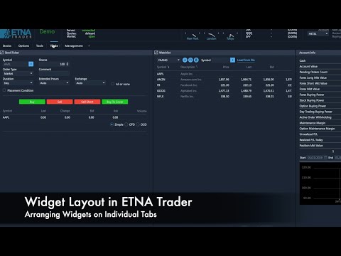 ETNA Trader -  Custom Widgets in Our Trading Platform