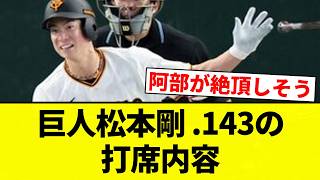 [ABE is in ecstasy!] Giants' Matsumoto Go's at-bats with a .143 batting average lol lol lol lol l...