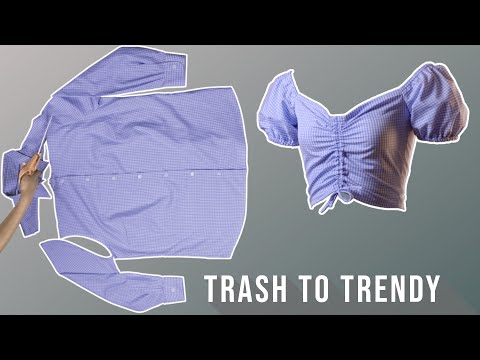 DIY upcycling an old Shirt. Trash to Trendy.  Episode 2