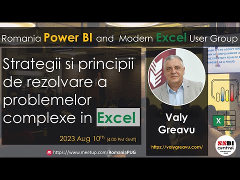 Strategii si principii de rezolvare a problemelor complexe in Excel | Valy Greavu