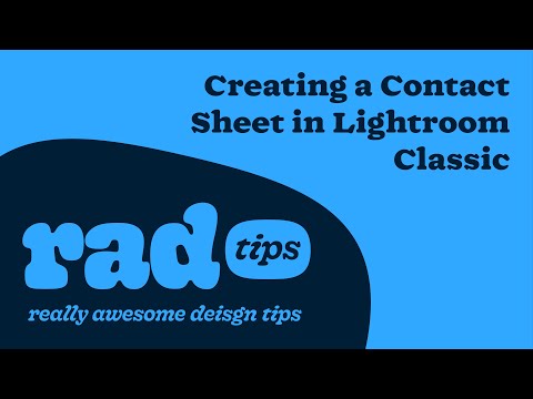 Creating a Contact Sheet in Adobe Lightroom Classic