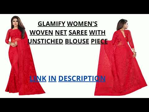 Women's Woven Net Saree With Unstiched Blouse Piece #saree #designer #womensaree #fashion