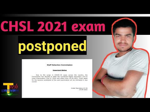 ssc chsl exam 2021 exam postponedCHSL exam ❌