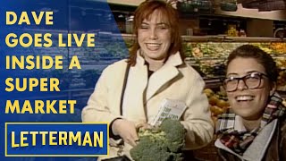Dave Goes Live Inside A NYC Supermarket | Letterman