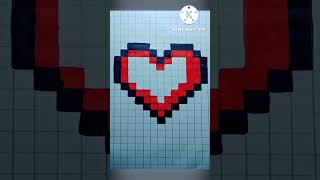 how to draw #pixel #heart #minecraftheart on GRAPHPAPER