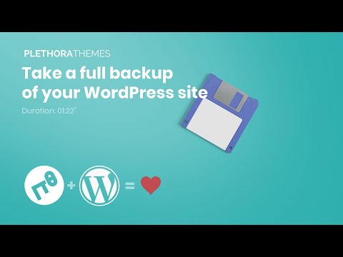 Take a full backup of your WordPress site