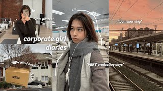 corporate girl diaries 🖇️  5AM days, morning pilates, 8-5 VERY productive work life