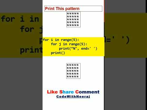 Pattern Problem Python #codewithneeraj7777 #python #pattern #yedayung #ai