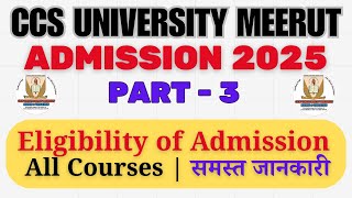 Part 3 - Ccs University Admission Process 2025-26 || Ccsu News Update Today #ccs