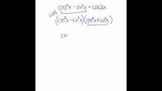 Trig Proofs using Double Angle Identities (Part 4) #mathshorts