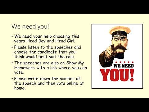 Head Boy and Head Girl Presentation 2020 Virtual Hustings
