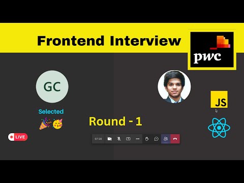 PWC - Big4 ReactJs Frontend Interview |  🎉 Selected | (Round-1) | Mid-Senior #javascriptinterview