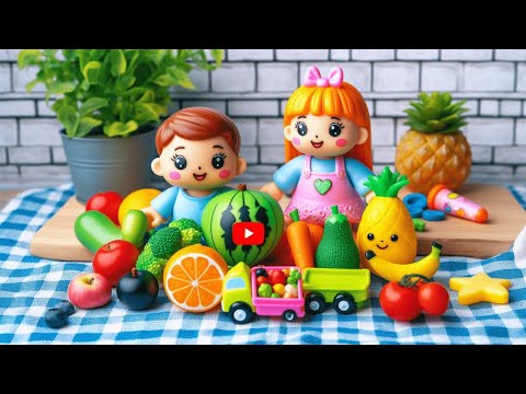 Fruits & Vegetables toys learning Hindi & English | हिन्दी औरअंग्रेजी में | Kids Learning Videos