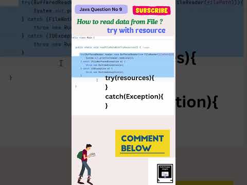 Java Interview Question No 9 - How to read data from file using try with resources