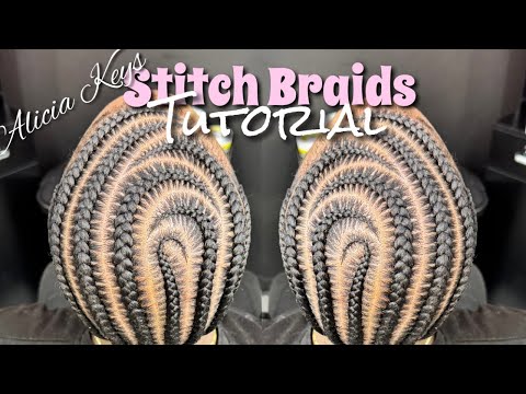 How to: Men Freestyle “Alicia Keys” Stitch Braids