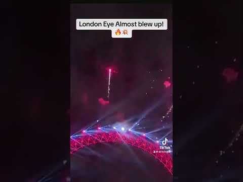London Eye Almost Blew up from Celebration #londonfireworks #fireworks #2024 #newyear #newyear2024