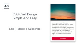 CSS Card Design | Simple And Easy